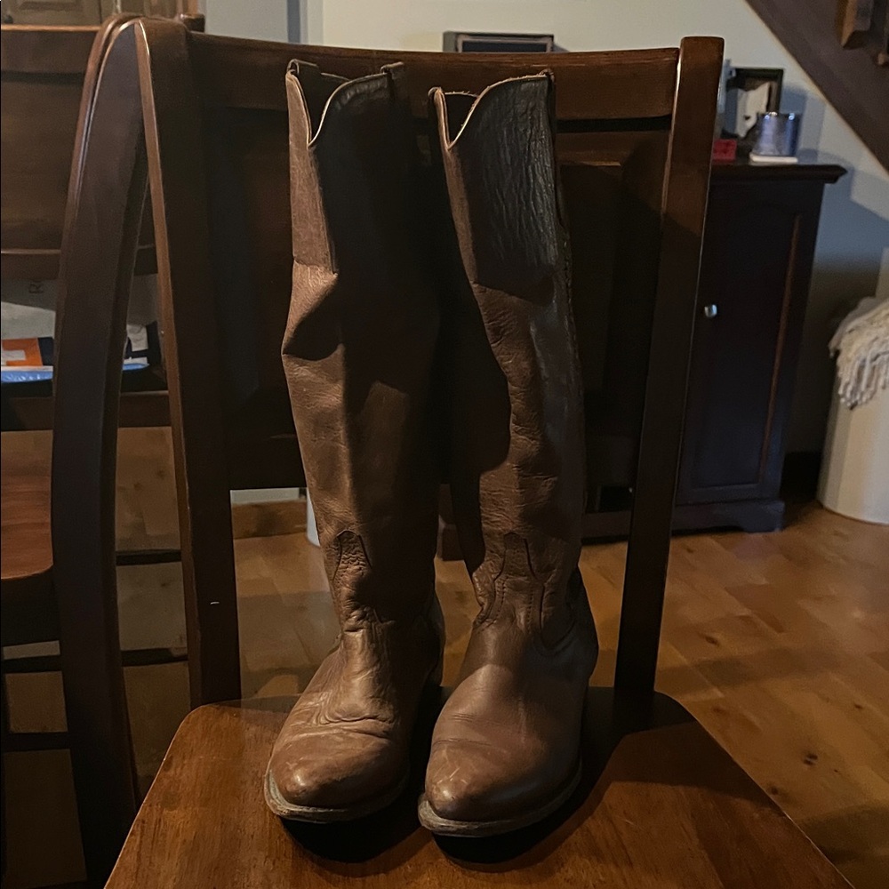 Lucchese Brown Leather Knee-High Boots